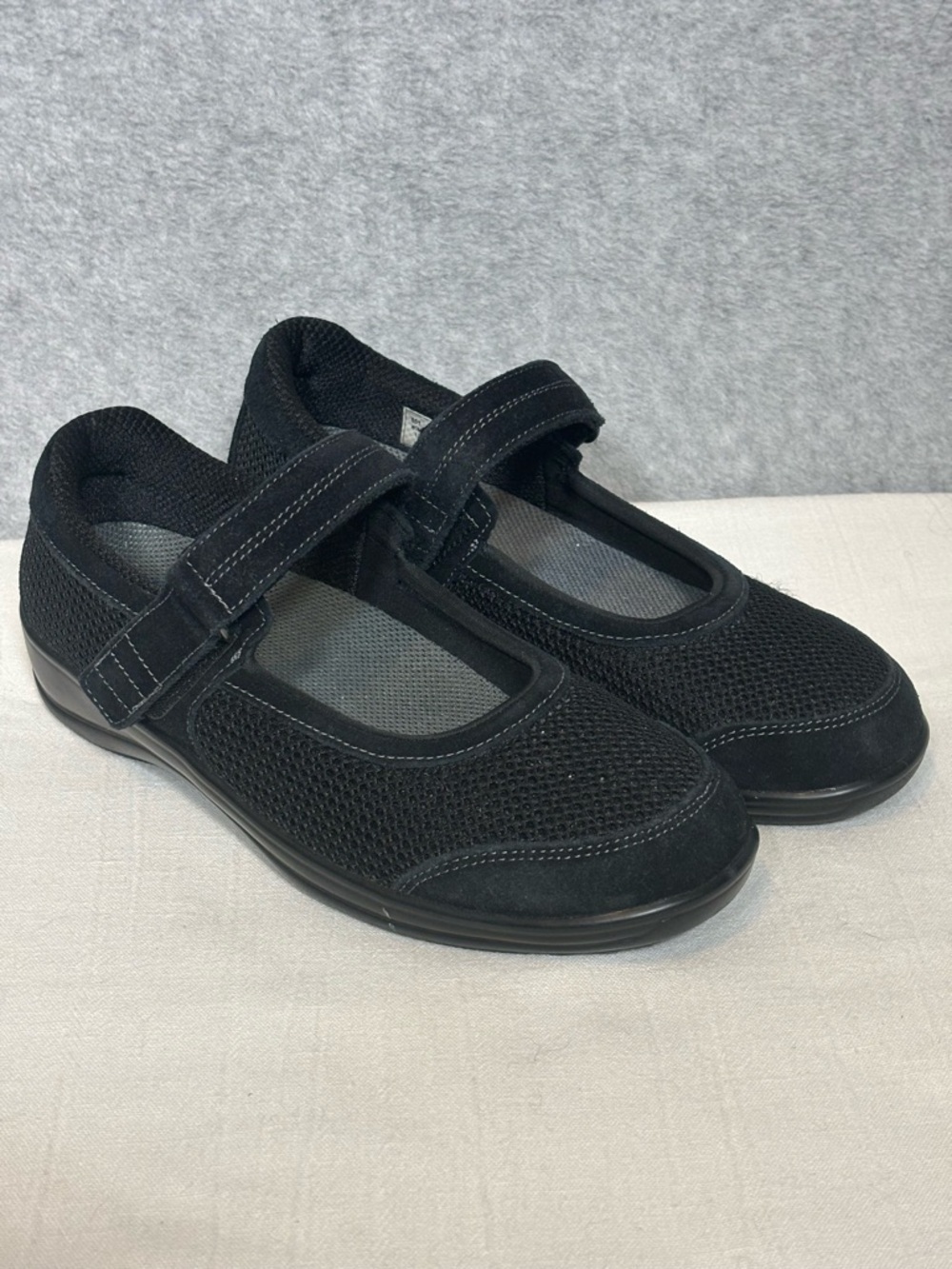 Orthofeet Chattanooga Mary Jane Flats Shoes-Black-Women Size 9.5 Medium